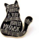 Purring is Very Lovely Meowsic Cat-Shaped Enamel Pin (1)