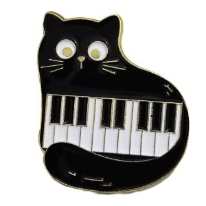 Quirky Cat Piano Enamel Pin (1)