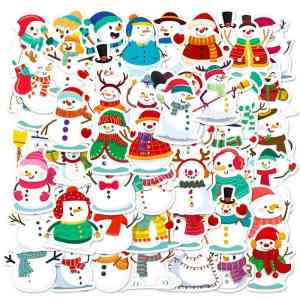 50 Unique Festive Snowman Self-Adhesive Stickers (2)