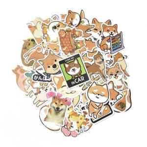 50 Unique Paper Shiba Inu Dog Cartoon Stickers (3)