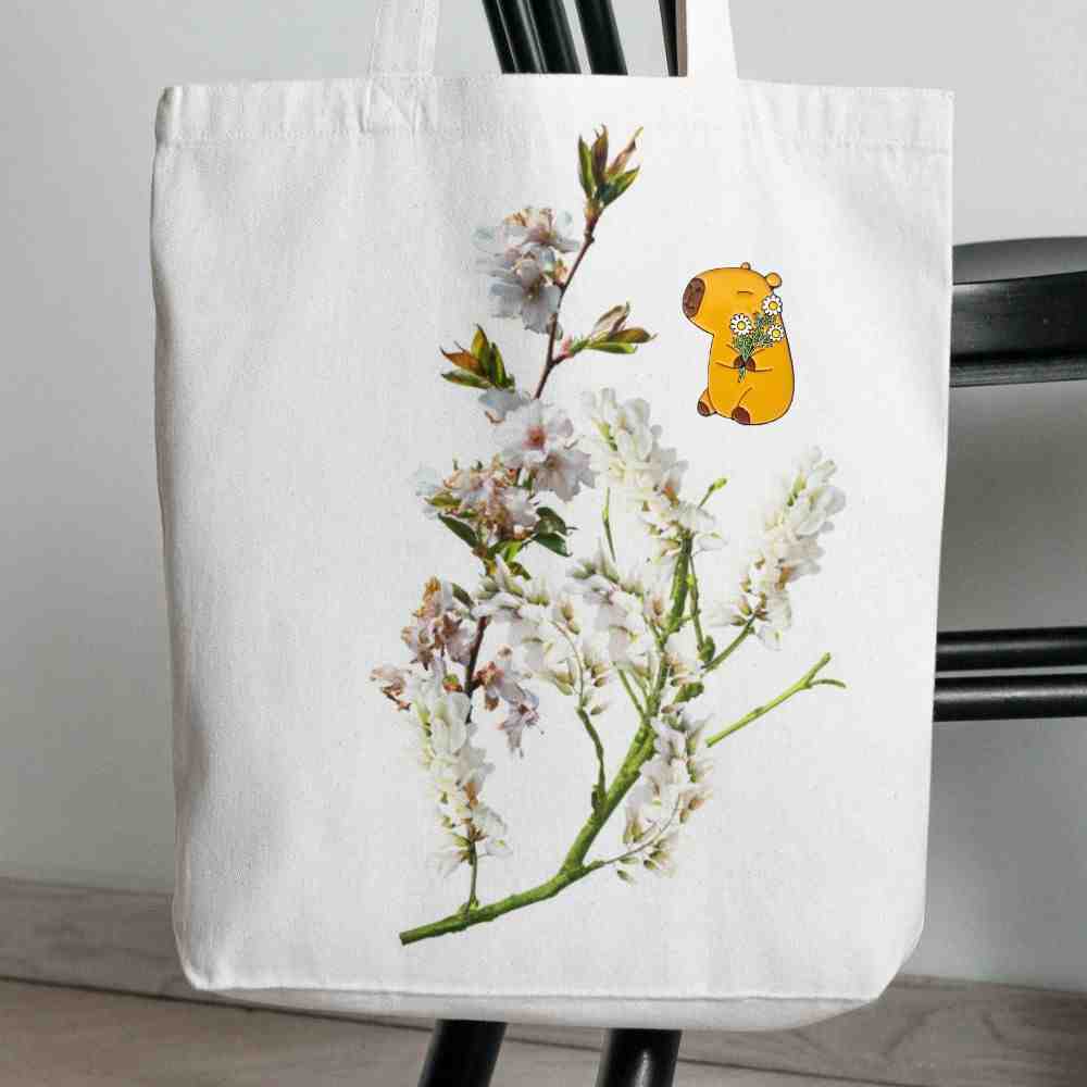 Blissful Capybara Daisy Bouquet Enamel Pin (2)