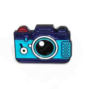 Blue Retro Camera Enamel Pin (1)