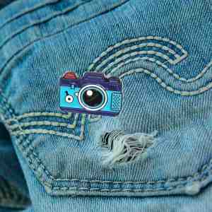 Blue Retro Camera Enamel Pin (2)