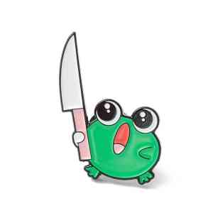Brave Little Frog with Knife Enamel Pin (4)