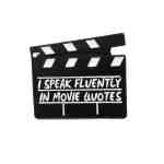 Fluent in Movie Quotes Clapperboard Enamel Pin (2)