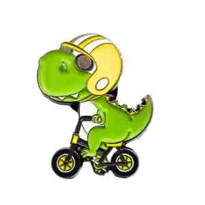 Pedal-Saurus Rex The Biking Dino Enamel Pin (2)