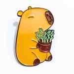 Succulent Serenity Capybara Enamel Pin (2)
