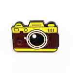 Sunny Yellow Retro Camera Enamel Pin (1)