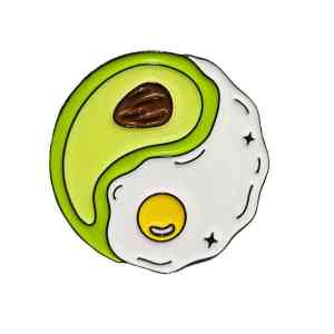 Avocado & Egg Yin-Yang Enamel Pin (1)