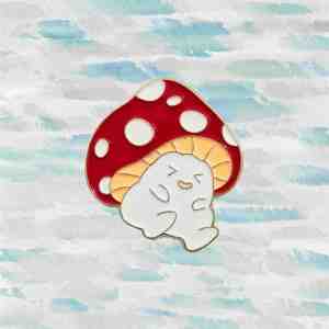 Happy Amanita Mushroom Enamel Pin (2)