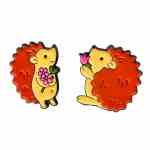 Hedgehog Flower Buddies Enamel Pin Set (2)