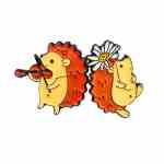 Hedgehog Music Daisy Enamel Pin Set (2)