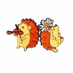 Hedgehog Music Daisy Enamel Pin Set (2)