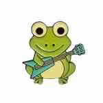 Rockin’ Ribbit Guitar Frog Enamel Pin (2)