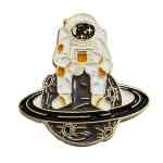 Saturn Coffee Break Astronaut Enamel Pin (1)