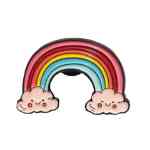 Smiling Rainbow Clouds Enamel Pin (1)