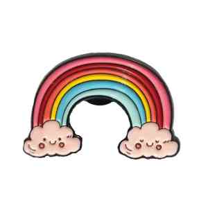 Smiling Rainbow Clouds Enamel Pin (1)
