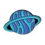 Blue Saturn Enamel Pin (1)