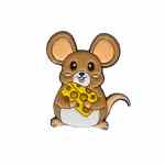 Cheesy Mouse Enamel Pin