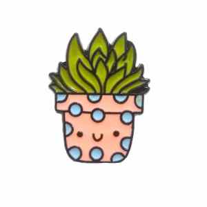 Smiling Succulent Enamel Pin