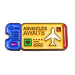 Adventure Awaits Boarding Pass Enamel Pin (Yellow)