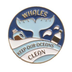 Keep Our Oceans Clean Whales Enamel Pin